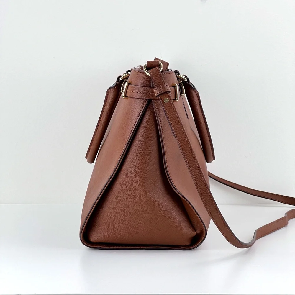 Ralph Lauren Double RL Brown Leather Tote - Picture 3 of 12